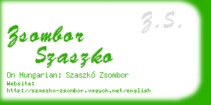 zsombor szaszko business card