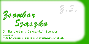 zsombor szaszko business card